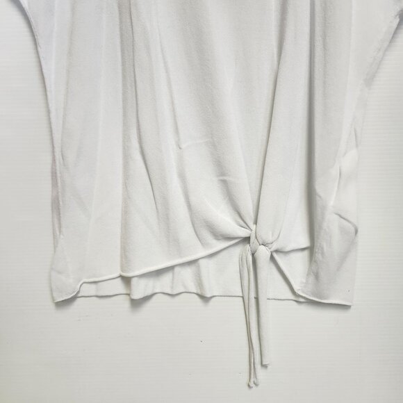 Riani Women's White Top W/Cut Out Sleeves & Knot Size 12 - Picture 5 of 13